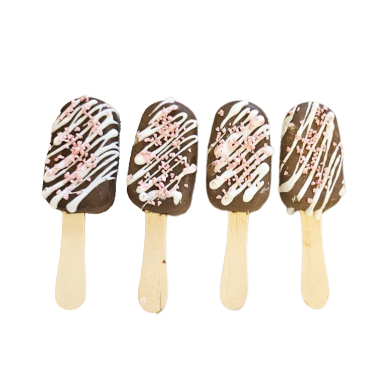 Chocolate Drizzled Cakesicles