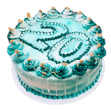 Cool Turquoise & Gold Cake